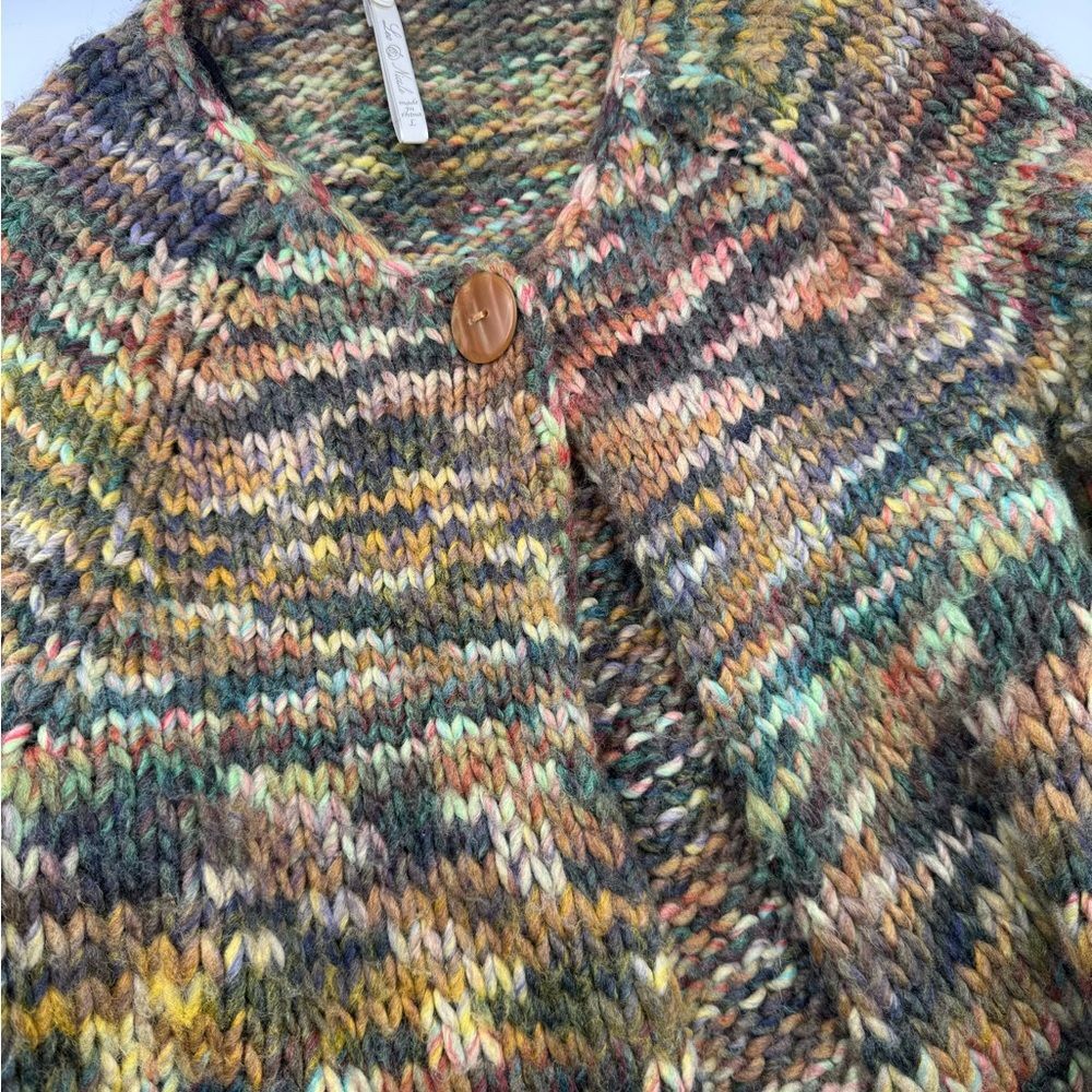 Leo and Nicole wool blend cropped cardigan sweater size Large